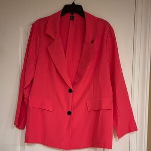 SHEIN Vibrant Pink Lightweight Summer Blazer With Buttons XL